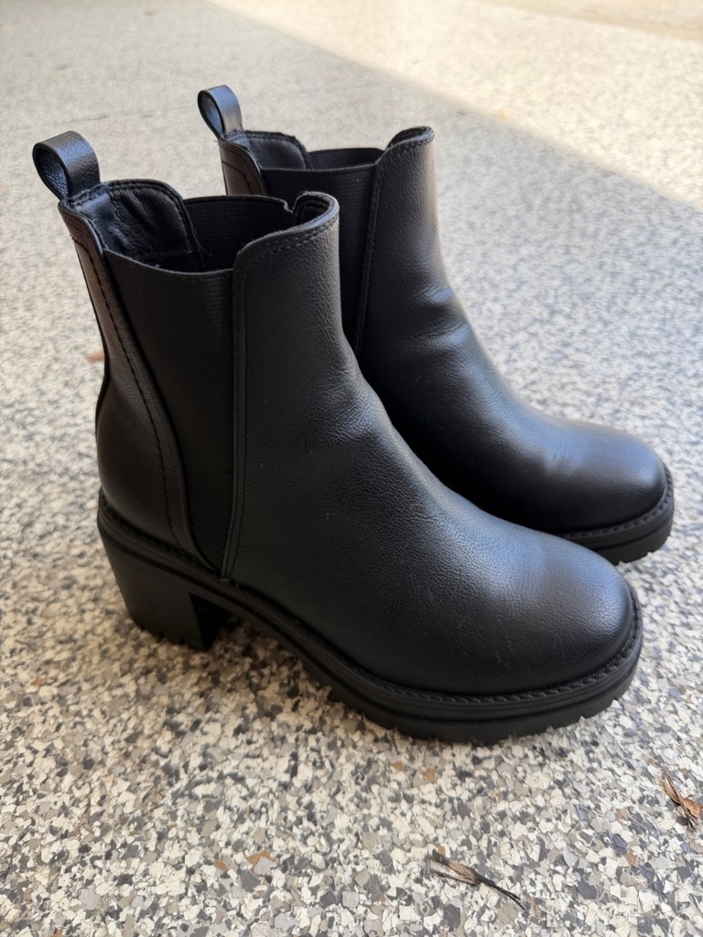 MIA Black Chelsea Lug Heel Ankle Boots